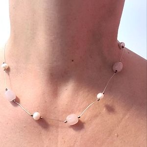 Silpada Pink Pearl & Rose Quartz Necklace